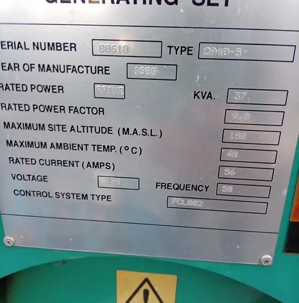 Used Cummins 37.5 kVA Diesel Generator - photograph 01